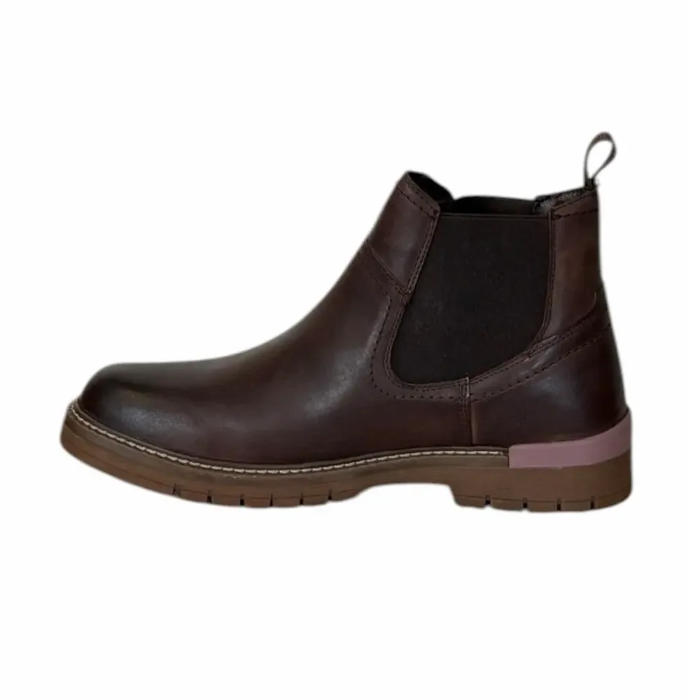 JOUSEN NWT Chelsea Boots Brown Bonded Leather Pull On Ankle Casual Men Size 10
